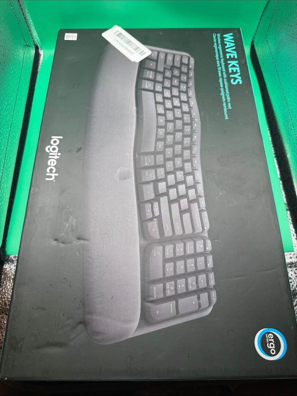 Logitech Wave Keys Ergonomic Keyboard - Black with Palm Rest